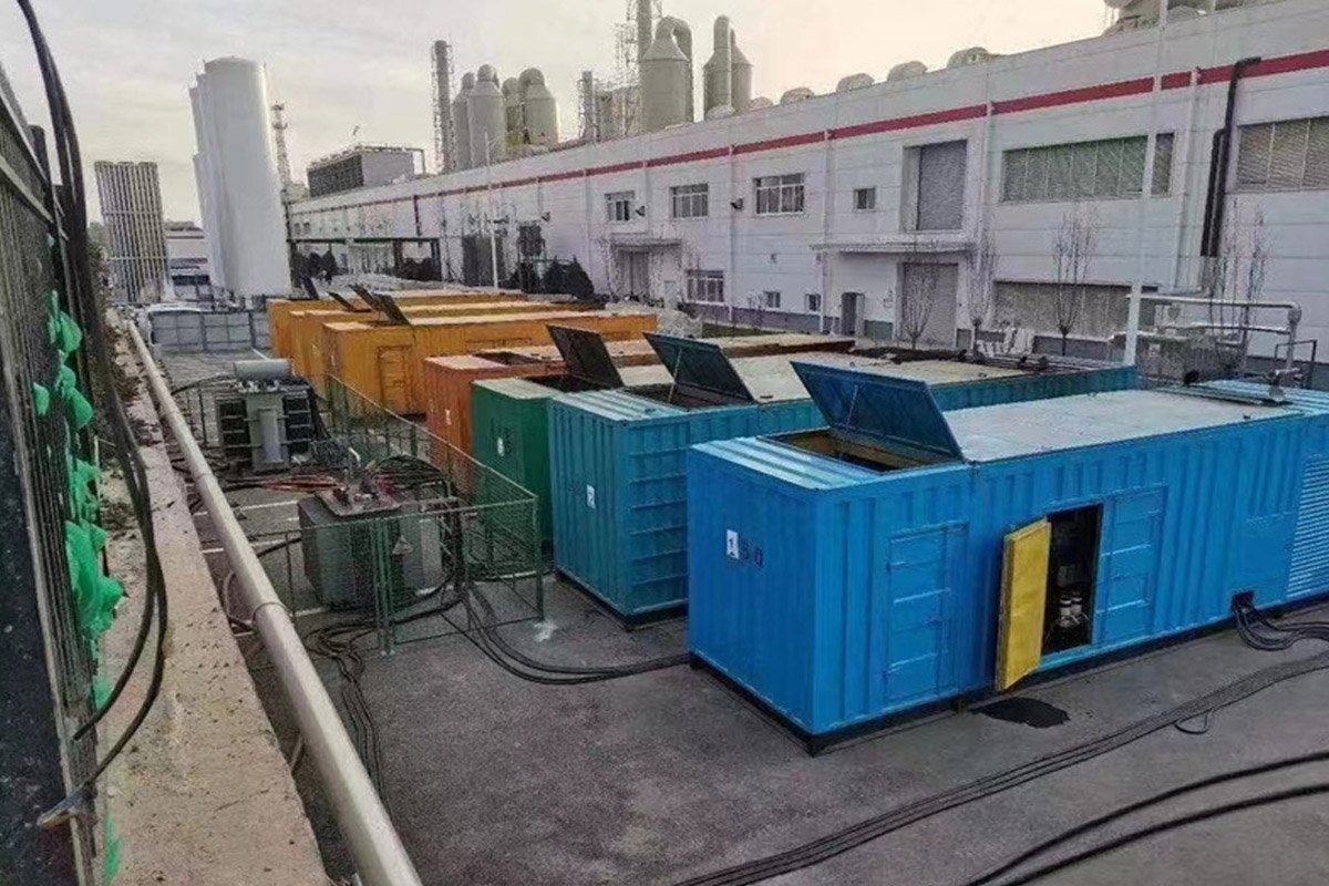 尖峰镇发电机租赁施工现场